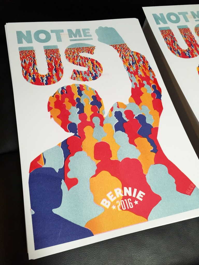 Not me, US - Bernie posters by Aled Lewis, Printed by Authorized to Work in the US