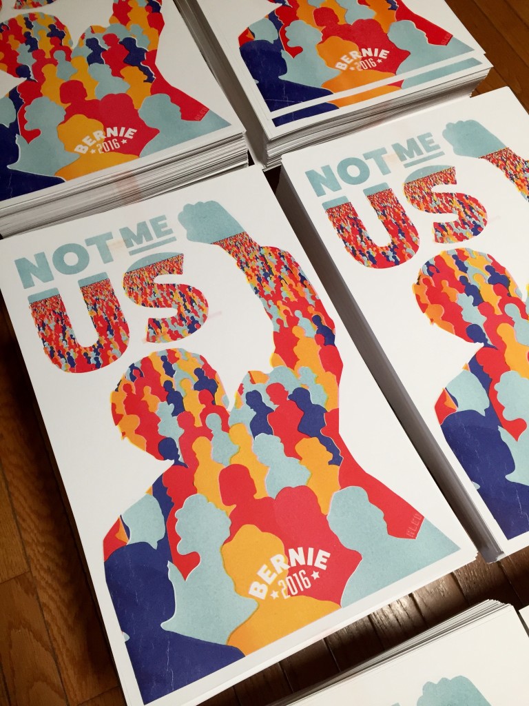 Bernie posters will be given to volunteers and activists through out NYC. 