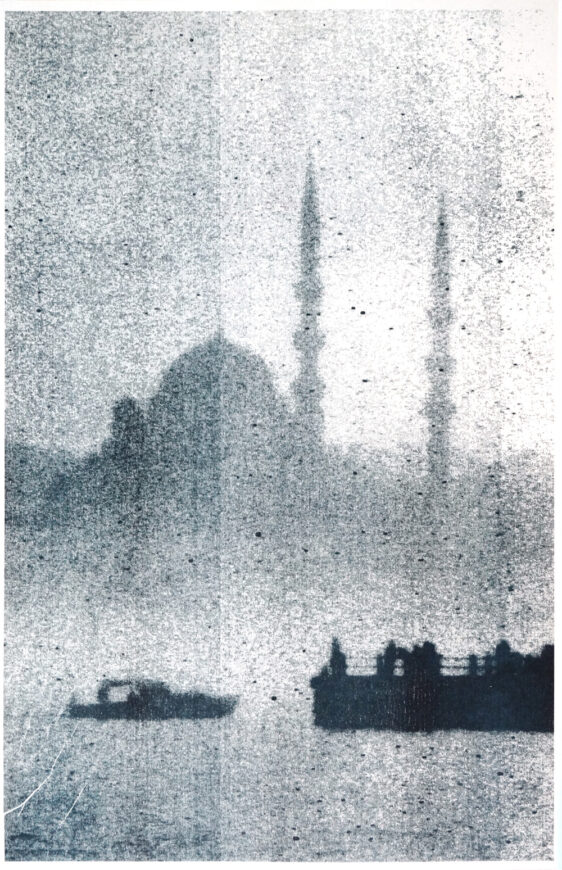Foggy Dreamy Istanbul Silhouette, Risograph