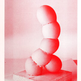 Egg Penis Sculpture Risograph Print