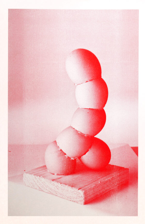 Egg Penis Sculpture Risograph Print