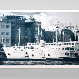Ferries in Istanbul, before they cross the Bosphorus, from Asia to Europe