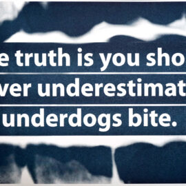 The truth is you should never underestimate an underdogs bite by Elysa D. Batista for Drums on Paper