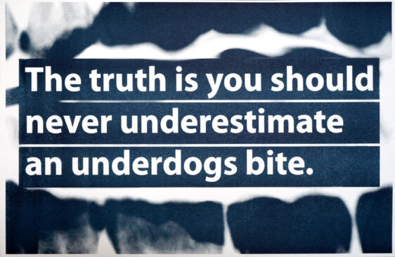 The truth is you should never underestimate an underdogs bite by Elysa D. Batista for Drums on Paper