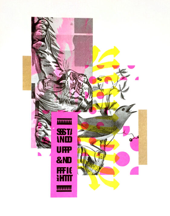 Derrick Schultz Stand up and fight, Risograph Print